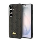 Rudas Lacoste dėklas su geometrine monograma ir aukso logotipu, skirtas Samsung Galaxy S26 Plus