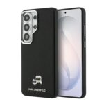 Juodas originalus Karl Lagerfeld dėklas iš Grained PU odos Samsung Galaxy S26 Ultra