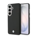 Juodas originalus deklas BMW Signature PU Leather Metal Logo Magnetic telefonui Samsung Galaxy S26