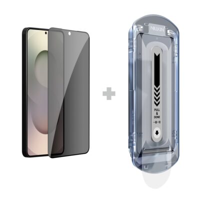 Juodos spalvos apsauginis ekrano stikliukas ir skaidrus apsaugos dėklas Samsung Galaxy S26, Nillkin Guardian 2.5D, 0.25 mm plonumo