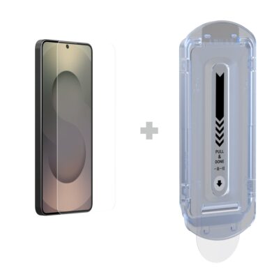 Apsauginis ekrano stikliukas su aplikatoriumi ir skaidrus montavimo įrankis Samsung Galaxy S26