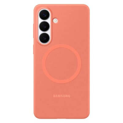 Coral spalvos silikoninis magnetinis dėklas Samsung Galaxy S26 Plus