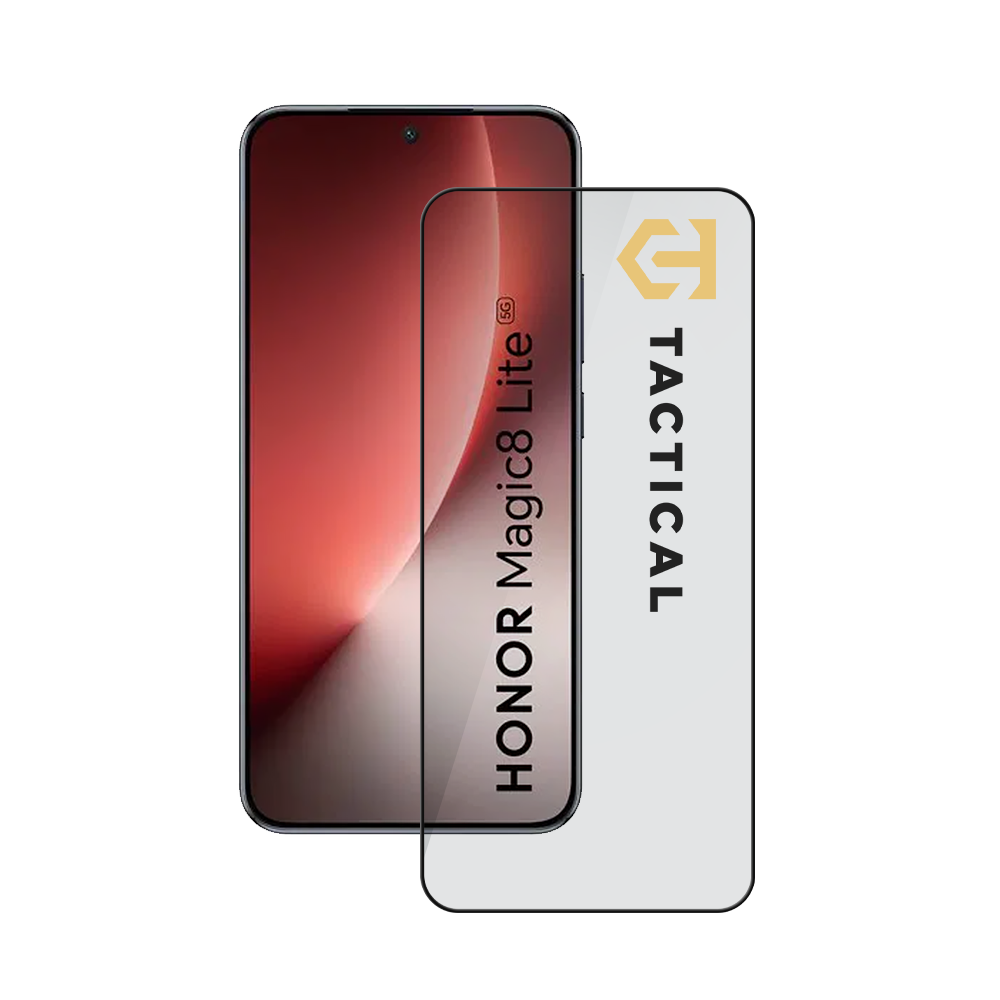 Juodas apsauginis ekrano stikliukas Honor Magic 8 Lite "Tactical Glass Shield 5D" Juodas apsauginis ekrano stikliukas Honor Magic 8 Lite "Tactical Glass Shield 5D" - Image 1