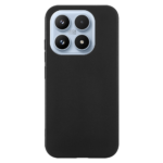 Juodas deklas Tactical TPU telefonui Xiaomi 17, matomas keturiu kameru modulis su melynu remeliu