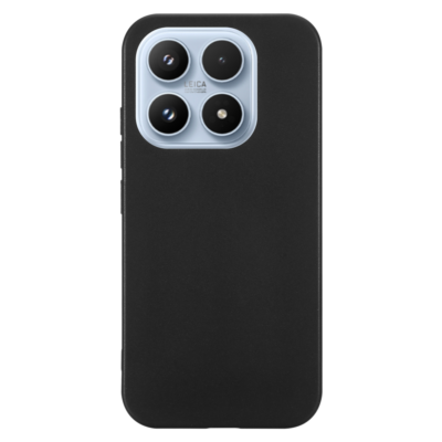 Juodas deklas Tactical TPU telefonui Xiaomi 17, matomas keturiu kameru modulis su melynu remeliu