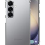 Skaidrus dėklas GP-FPS942AED Mobeen clear cover ant Samsung Galaxy S26, matoma galinė kamera ir skaidri telefono nugaros dalis