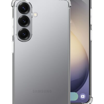 Skaidrus dėklas GP-FPS947AEB Mobeen ant Samsung Galaxy S26 Plus, matomas kameros modulis.