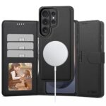 Juodas matinis atverčiamas dėklas Samsung Galaxy S26 Ultra "Tech-Protect Wallet Magsafe"