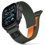 Žalia-oranžinė apyrankė Apple Watch 8 / 9 / 10 / 11 / SE (44 / 45 / 46 / 49MM) "Tech-Protect Nylon Elite"