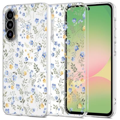 Gėlių dėklas Samsung Galaxy A27 5G Tech-Protect FlexAir – skaidrus dėklas su gėlių raštu