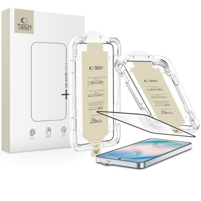 Juodas apsauginis stiklas Samsung Galaxy S26 Plus "TECH-PROTECT QUICK SET AR+"