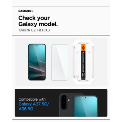 Skaidrus apsauginis stikliukas Samsung Galaxy A36 5G / A37 5G Glas.Tr EZ Fit matomas nuotraukoje