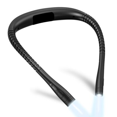 Juoda kaklo skaitymo lempa TECH-PROTECT LL200 NECK READING LIGHT su dviem lankstomais segmenatais ir LED galvute