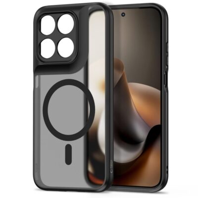 Juodas matinis dėklas MOTOROLA MOTO G67 / G77 su Tech-Protect Magmat Magsafe, matinis paviršius ir magnetinis žiedas nugarėlėje