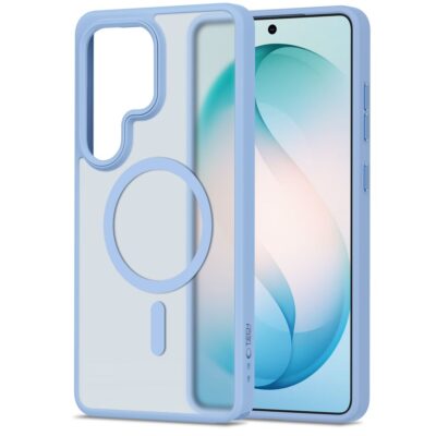 Šviesiai mėlynas dėklas Samsung Galaxy S26 Ultra Tech-Protect Magmat Magsafe su dideliu apskrito laikiklio elementu nugaroje