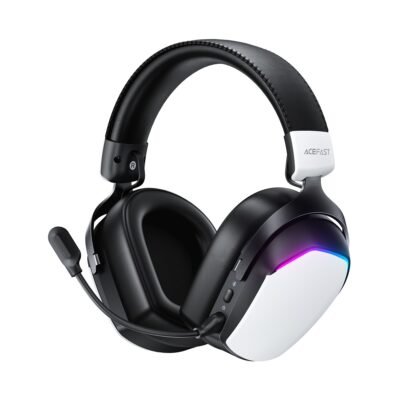 Baltos belaidės ausinės Acefast H11 Gaming su mikrofonu, tinka žaidimams
