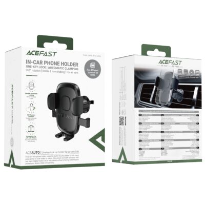 Juodas automobilinis telefono laikiklis Acefast D56 (air vent)