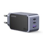 Pilkas įkroviklis Ugreen X553 GaN 65W 2xUSB-C / USB-A (35042)