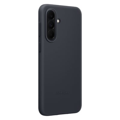 Juodas silikoninis detkas Samsung Galaxy A37 EF-PA376CBE Silicone Cover, dengia nugarą