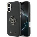 Juodas originalus dėklas Guess PU Resin Logo telefonui Apple Iphone 17
