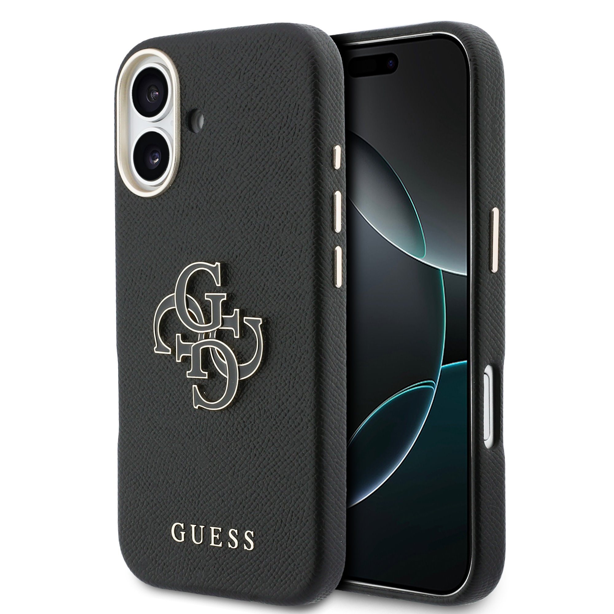 Juodas originalus dėklas Guess PU Resin Logo telefonui Apple Iphone 17 Juodas originalus dėklas Guess PU Resin Logo telefonui Apple Iphone 17 - Image 1