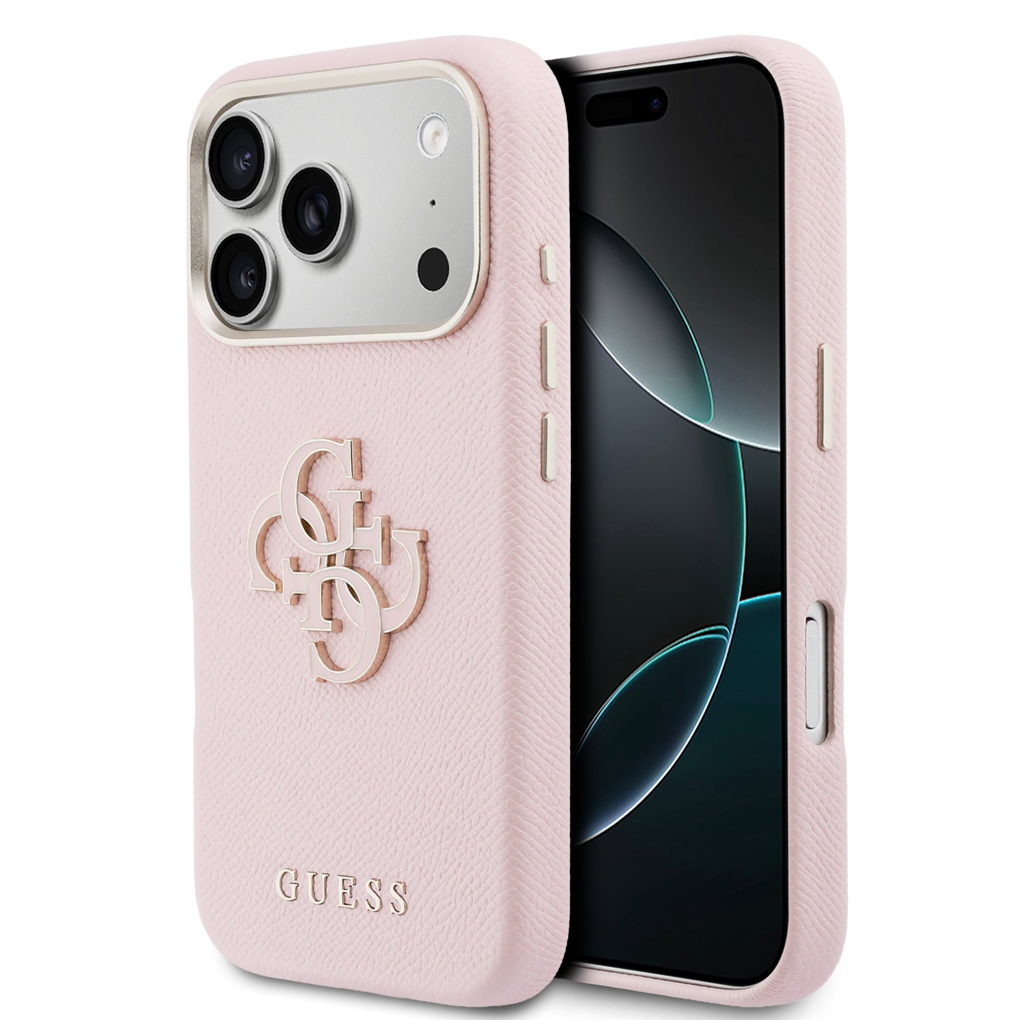 Rausvas originalus dėklas Guess PU Resin Logo telefonui Apple Iphone 17 Pro Max Rausvas originalus dėklas Guess PU Resin Logo telefonui Apple Iphone 17 Pro Max - Image 1