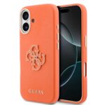 Oranžinis originalus dėklas Guess PU Resin Logo telefonui Apple Iphone 17