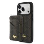 Rudas originalus dėklas Lacoste PVC Blend MagSafe Case + Wallet telefonui Apple Iphone 17 Pro