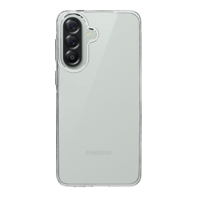 Skaidrus dėklas Tactical TPU telefonui Samsung Galaxy A57, matomas kameros modulis.