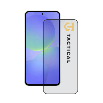 Juodas apsauginis ekrano stikliukas Samsung Galaxy A37 Tactical Glass Shield 5D, matomas stiklo paviršius