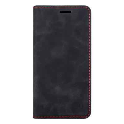 Juodas atverciamas deklas Tactical Xproof telefonui Honor Magic8 Pro, su raudonomis siulemis