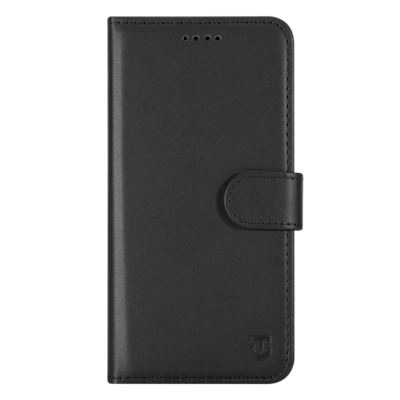 Juodas atverčiamas dėklas Tactical Field Notes telefonui Google Pixel 10a su užsegama plokštele.