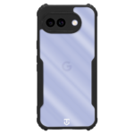 Skaidrus-juodas dėklas Tactical Quantum Stealth telefonui Google Pixel 10A