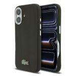 Juodas dėklas Lacoste PVC Iconic Petit Pique Metal Logo MagSafe telefonui Apple iPhone 16