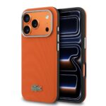 Oranžinis dėklas Lacoste PVC Petit Pique Semi Wrap MagSafe telefonui Iphone 17 Pro Max