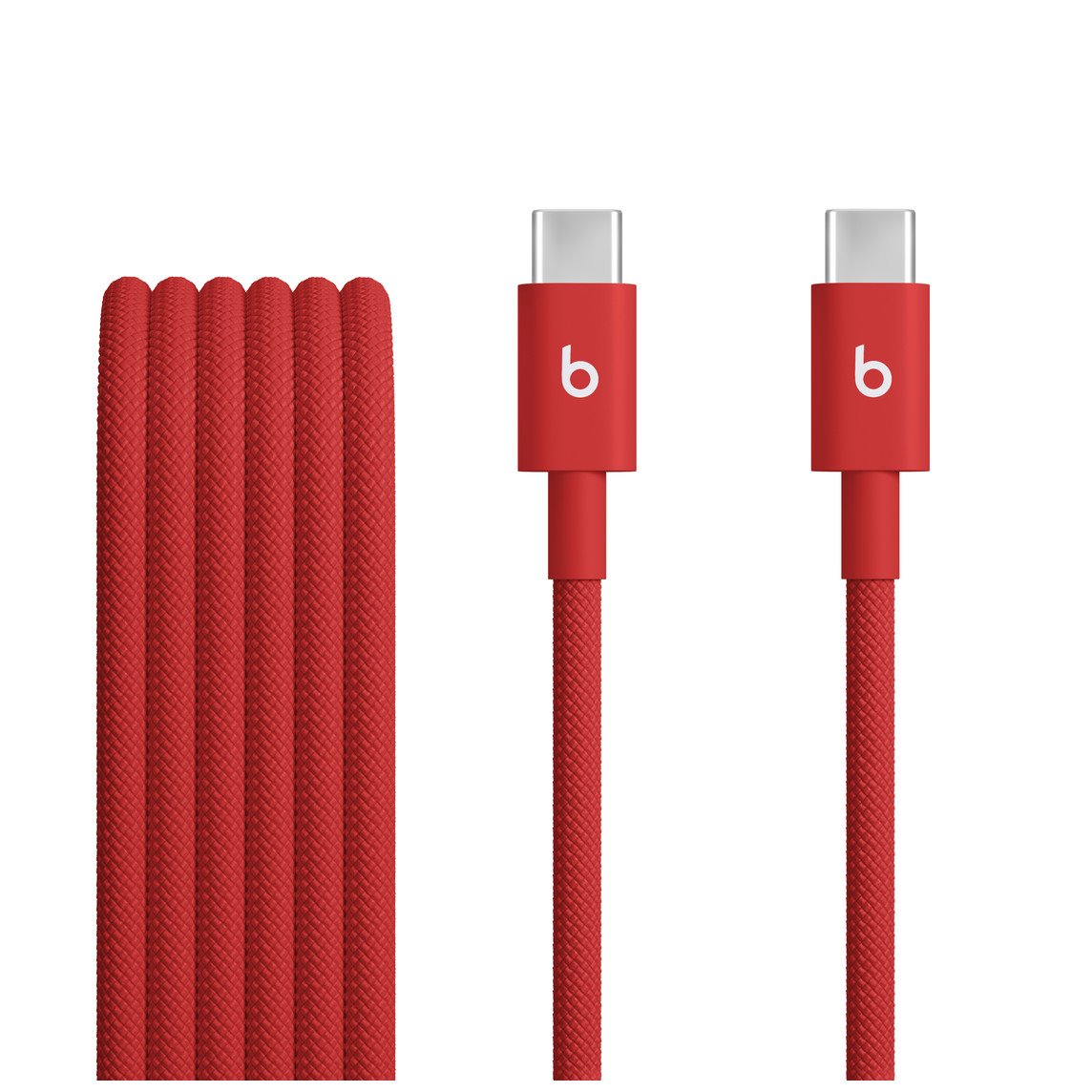 Raudonas kabelis MDGD4ZM/A Apple Beats USB-C/USB-C Data Cable 1.5m Raudonas kabelis su pynės tekstūra, abiejuose galuose USB-C jungtys, 1.5 m ilgio