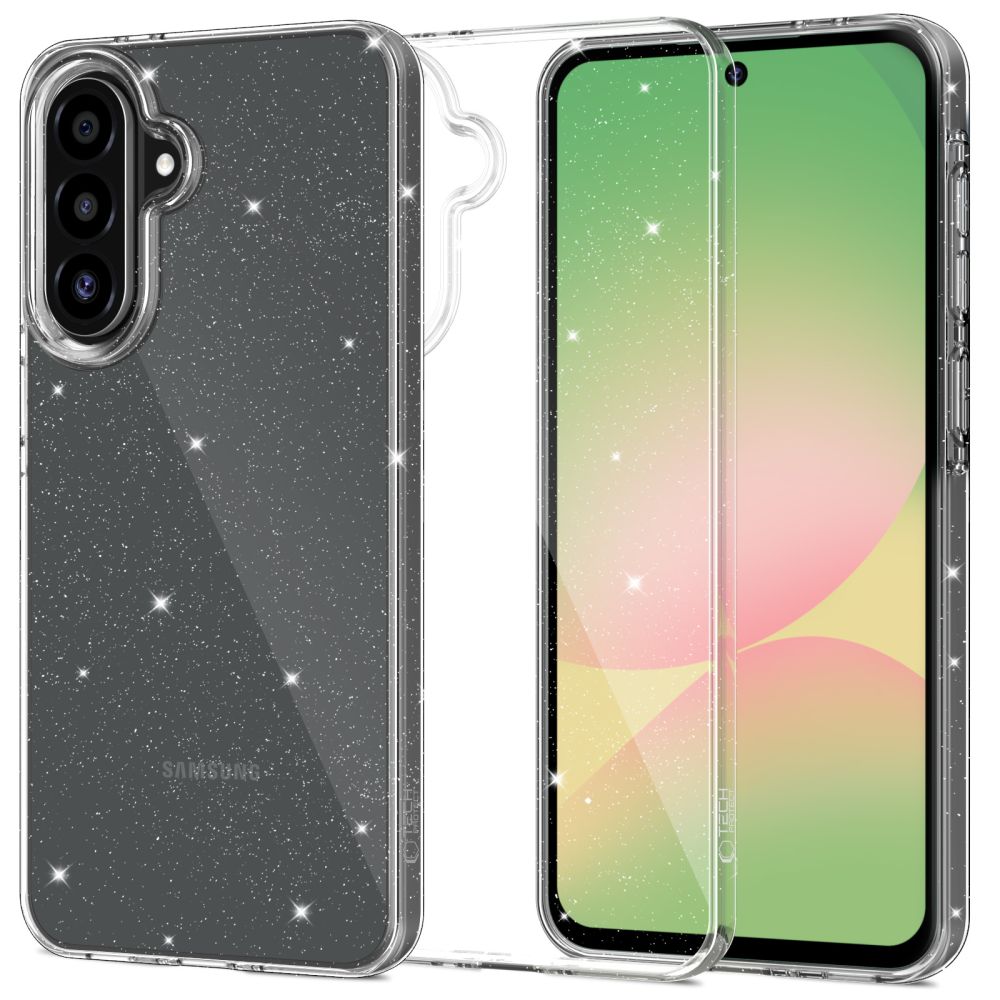 Skaidrus blizgantis dėklas Samsung Galaxy A27 5G Tech-Protect FlexAir Skaidrus blizgantis dėklas Samsung Galaxy A27 5G Tech-Protect FlexAir su žėrinčiu efektu