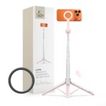 Rausva-pilka asmenukių lazda "TECH-PROTECT L10S MAGSAFE BLUETOOTH SELFIE STICK TRIPOD