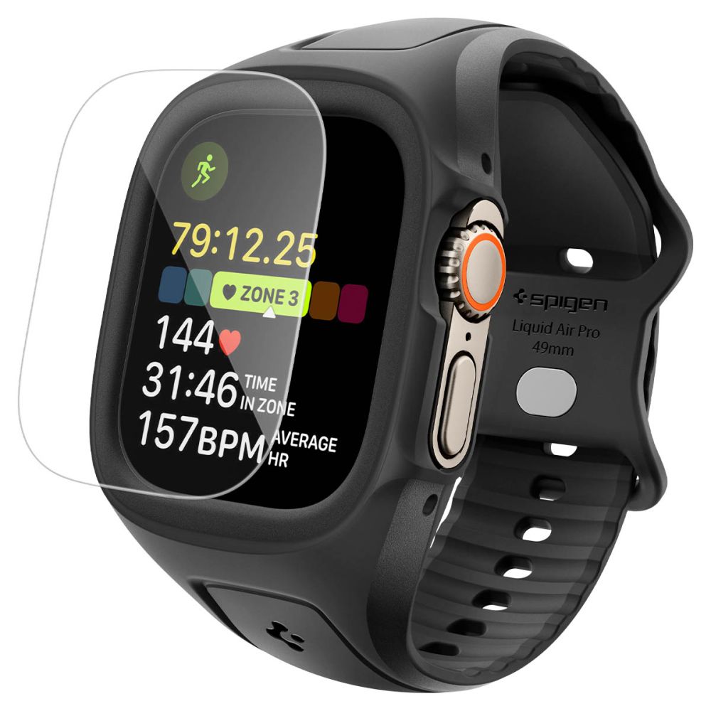 Juodas dėklas su apyranke Apple Watch Ultra 1 / 2 /3 (49mm) "SPIGEN LIQUID AIR PRO & TEMPERED GLASS Juodas dėklas su apyranke Apple Watch Ultra 1 / 2 /3 (49mm) "SPIGEN LIQUID AIR PRO & TEMPERED GLASS - Image 1