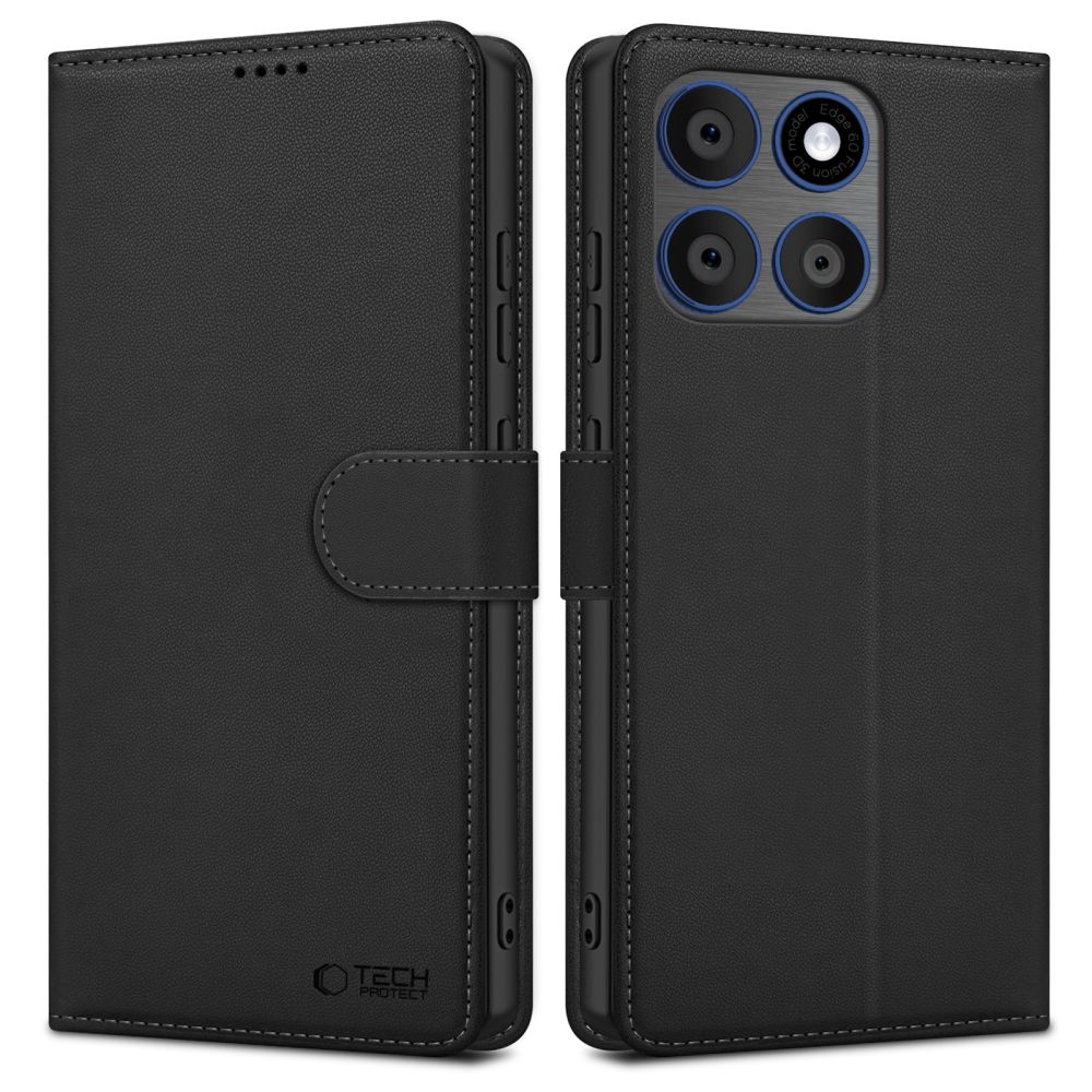Juodas atverčiamas dėklas Motorola Edge 70 5G Tech-Protect Wallet Juodas atverčiamas dėklas Motorola Edge 70 5G Tech-Protect Wallet su apsauga ir kamerų anga
