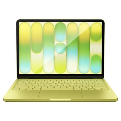 Juodas apsauginis stikliukas MACBOOK NEO 13 2026 ekranui su blizgiu paviršiumi