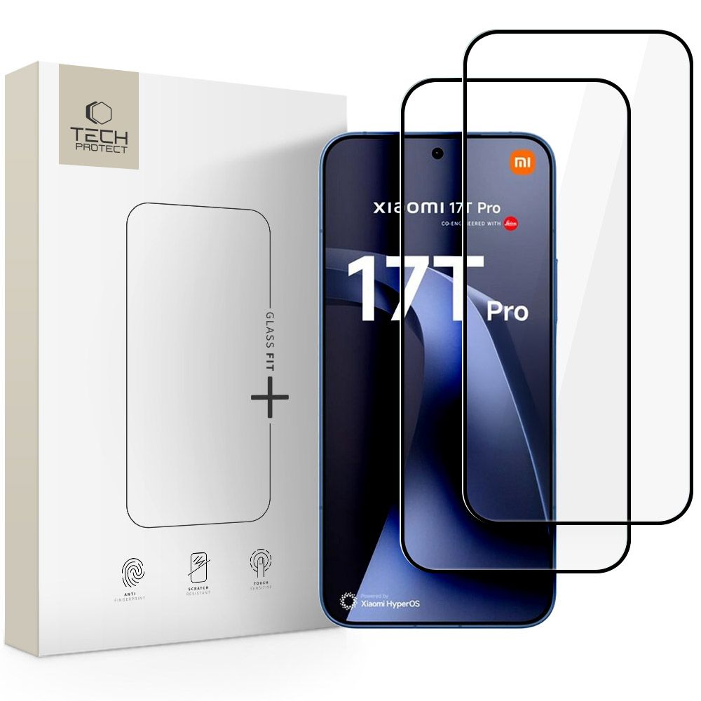 Juodas apsauginis ekrano stikliukas Xiaomi 17T Pro TECH-PROTECT GLASS FIT+ 2-PACK Juodas apsauginis ekrano stikliukas Xiaomi 17T Pro TECH-PROTECT GLASS FIT plus 2-pack pakeliui