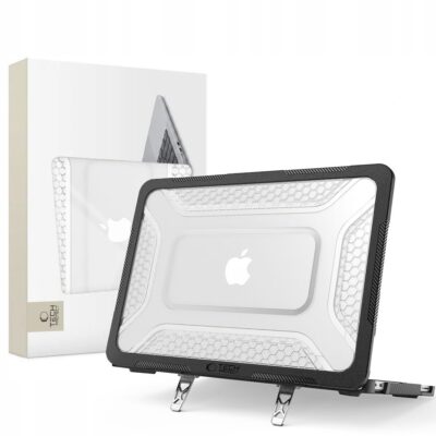 Juodas-skaidrus dėklas MACBOOK NEO 13 2026 Tech-Protect Kevlar Pro kompiuteriui