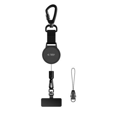 Juodas raktų pakabukas TECH-PROTECT URBANLOOP ANTI-THEFT HOLDER su tvirtinimo kilpa ir spaustuku