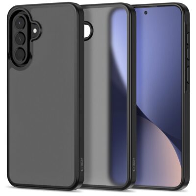 Juodas matinis dėklas Samsung Galaxy A36 A37 A56 A27 5G Tech-Protect Magmat su apsauga kamerai ir ekrano kraštams