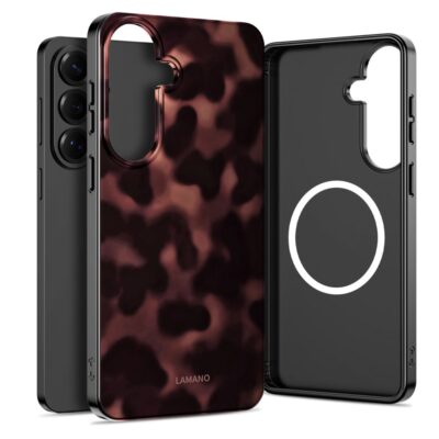 Panther deklas Samsung Galaxy A27 5G Tech-Protect Lamano Magsafe su rudos juodos panteros rašto nugarėle