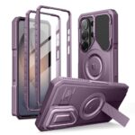 Violetinis dėklas Samsung Galaxy S26 Ultra Tech-Protect Kevlar Magsafe su stovu ir papildomais apsauginiais rėmeliais