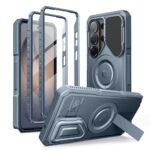 Mėlynas dėklas Samsung Galaxy S26 Ultra Tech-Protect Kevlar Magsafe su integruotu stovu ir apsauga kamerai