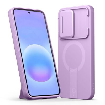 Violetinis dėklas Samsung Galaxy A57 Tech-Protect Kevlar Aura Magsafe su kamera danga