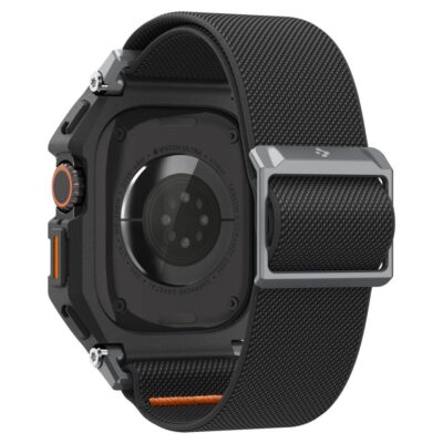 Juodas matinis dėklas su apyranke Apple Watch Ultra 49mm iš nugaros
